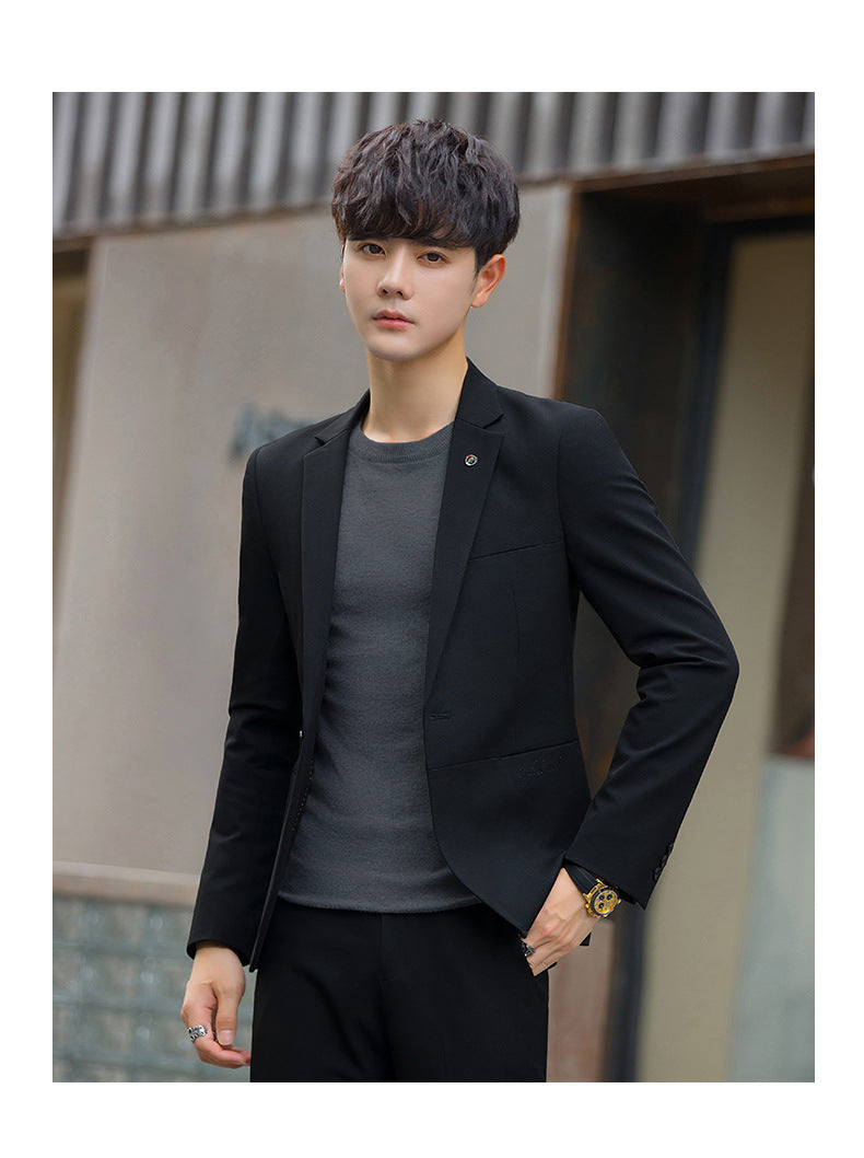 A 1.45kg Piece Set of Spring & Fall Casual Small Suit Jacket Men's Korean Style Slim Gray Formal Full Suit Suit