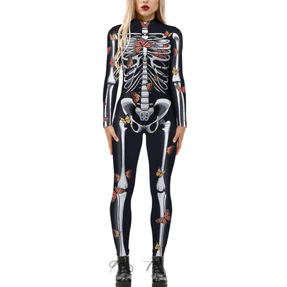 European and American New funny long-sleeved Halloween jumpsuit