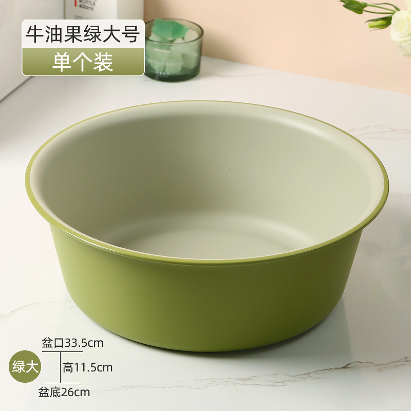Washbasin plastic household large durable basin student dormitory baby contrast color small basin vegetable washing laundry foot basin