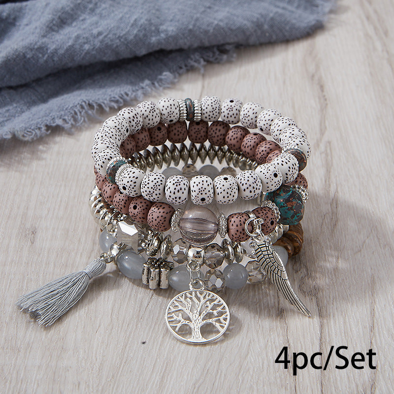 European and American Cross-Border Hot-Selling New Bohemian Bracelets Creative Tassel Multi-Layer Beaded Bracelets Fashion Jewelry