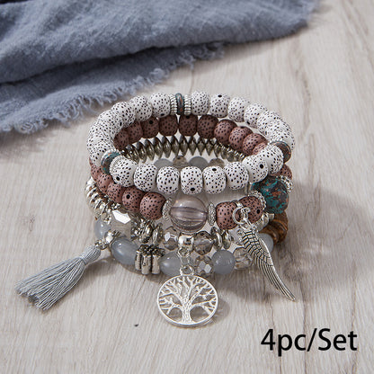European and American Cross-Border Hot-Selling New Bohemian Bracelets Creative Tassel Multi-Layer Beaded Bracelets Fashion Jewelry