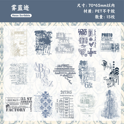 Retrostory Manuscript Series Pet Self-Adhesive Handbook Sticker Pack Background Sticker Creative Decorative Landscaping Sticker