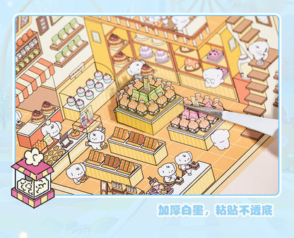 Language idle pet miniature landscaping cute sticker book freeze frame happy series three-dimensional fun landscaping 18 posting paper