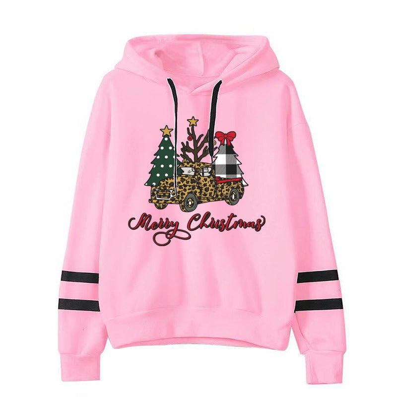 Amazon cross-border European and American Christmas tree merry Christmas printed parallel bars striped sweater for men and women in autumn and winter
