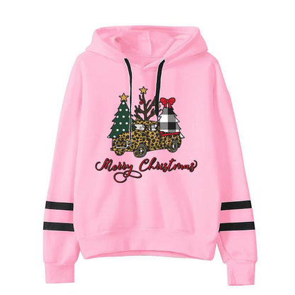 Amazon cross-border European and American Christmas tree merry Christmas printed parallel bars striped sweater for men and women in autumn and winter