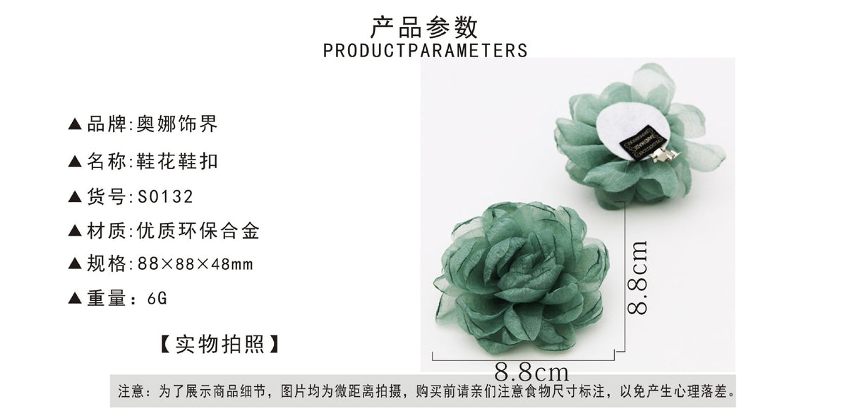 Easiest for Match Camellia High Heels Decorations Starry Sky Yarn Burnt Edge Flowers Bridal Shoe Flowers Handmade Wedding Shoe Accessories