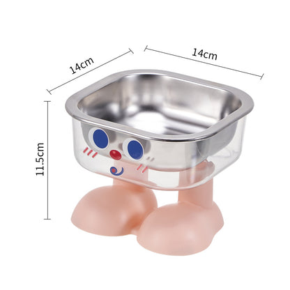 Pet stainless steel bowl non-slip large capacity dog bowl cat goblet bowl neck protection pet bowl anti-knock cat bowl new