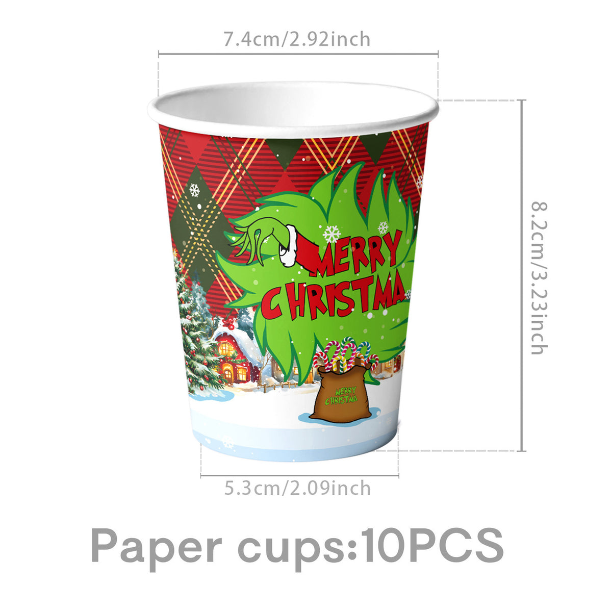 Cross-Border New Product Christmas Grinch Theme Party Decoration Flag Cartoon Party Supplies Tableware Christmas Decoration