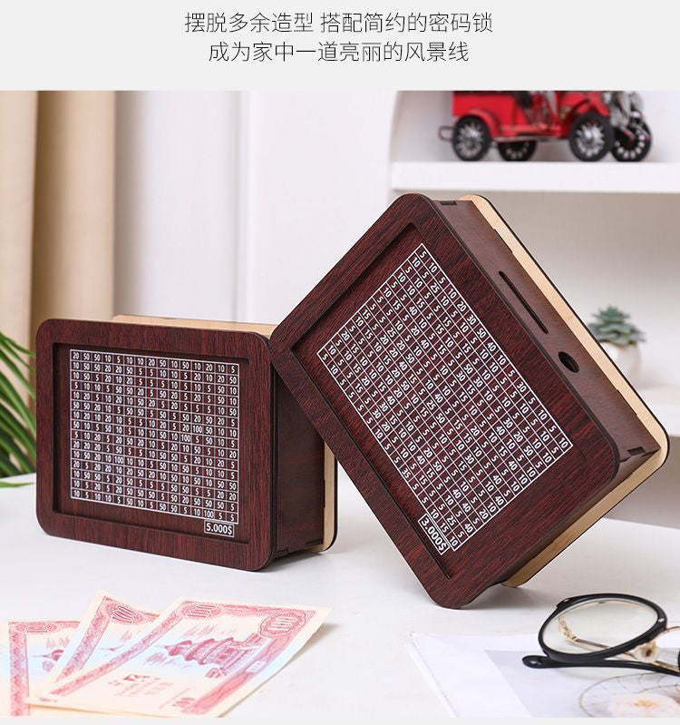 Cross-border Explosions Money Box With Counter Retro Creative Reusable Wooden Piggy Bank