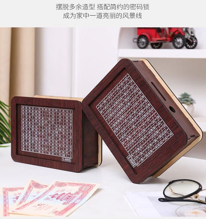 Cross-border Explosions Money Box With Counter Retro Creative Reusable Wooden Piggy Bank