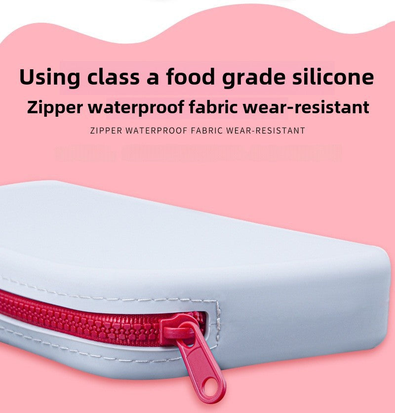 Large-Capacity Rectangular Silicone Cosmetic Bag, Storage Bag, Toiletry Storage Bag, Digital Bag, Travel Bag, Menstrual Bag