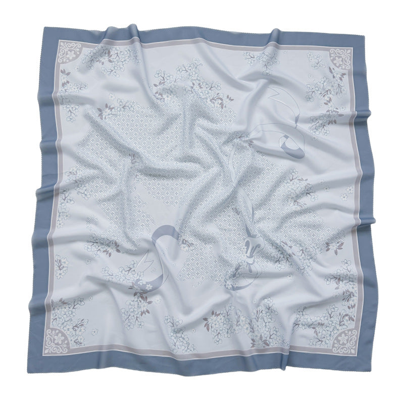 Cross-Border New Product Voile Print 110 Square Scarf Classic Lace Scarf Turban Malaysian Shawl