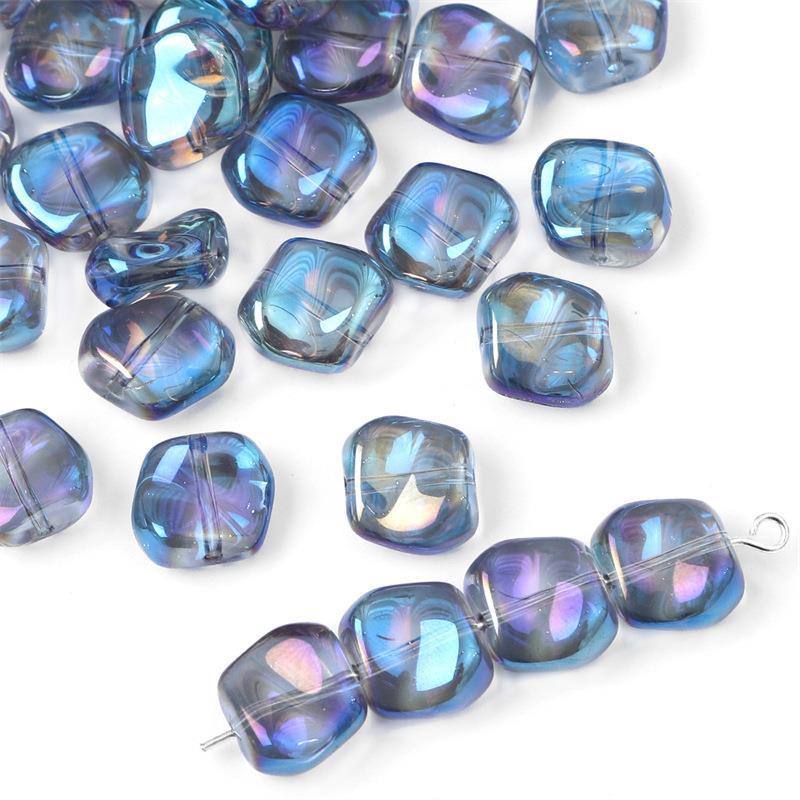 Glass color-plated oblique crystal beads antique diy handmade hairpin necklace material accessories cross-border a generation of hair