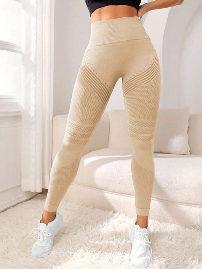 European and American hot selling seamless hip lifting fitness pants belly contracting tight high waist peach hip yoga pants