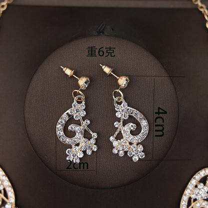 Korean Bride Necklace Earrings Two-piece Decorations Wedding Yarn Wedding Jewelry Wedding Accessories Dance Studio