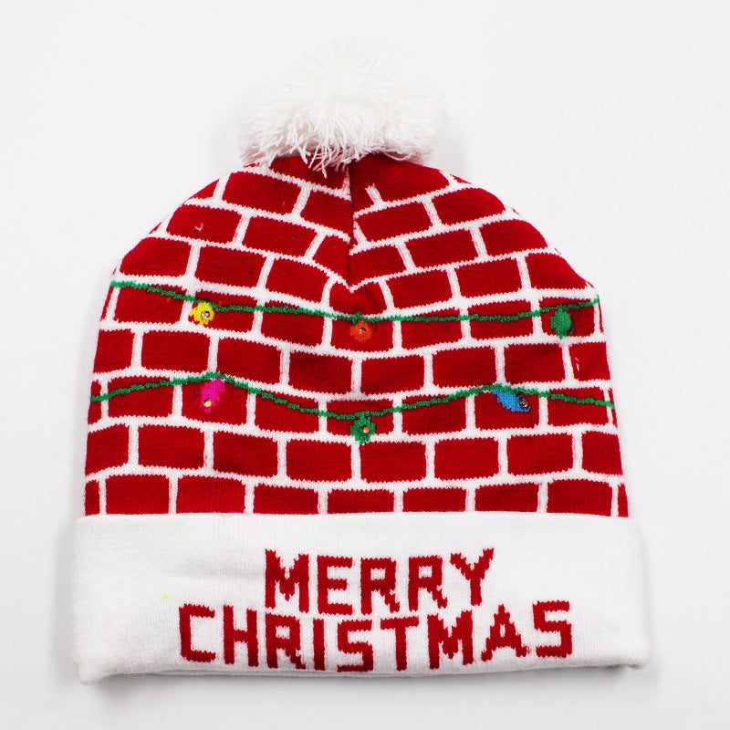 Korean Internet Celebrity Style Snowflake Christmas Hat, Warm and Cold-Proof Women's Knitted Hat with Pom-Pom, Ear-Protecting Yarn Hat, Light Luxury Style