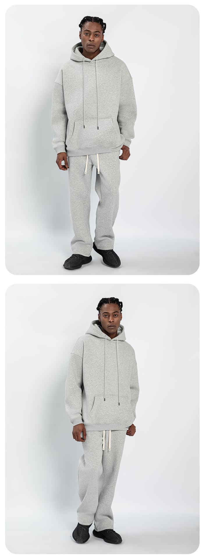 Cai Xiang Island Men's Clothing | Autumn and Winter Cross-Border American-Style Fleece Hoodie Men's Street Fashion Hooded Sweatshirt with Drawstring