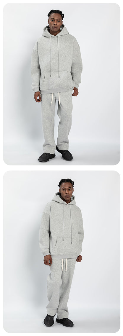 Cai Xiang Island Men's Clothing | Autumn and Winter Cross-Border American-Style Fleece Hoodie Men's Street Fashion Hooded Sweatshirt with Drawstring