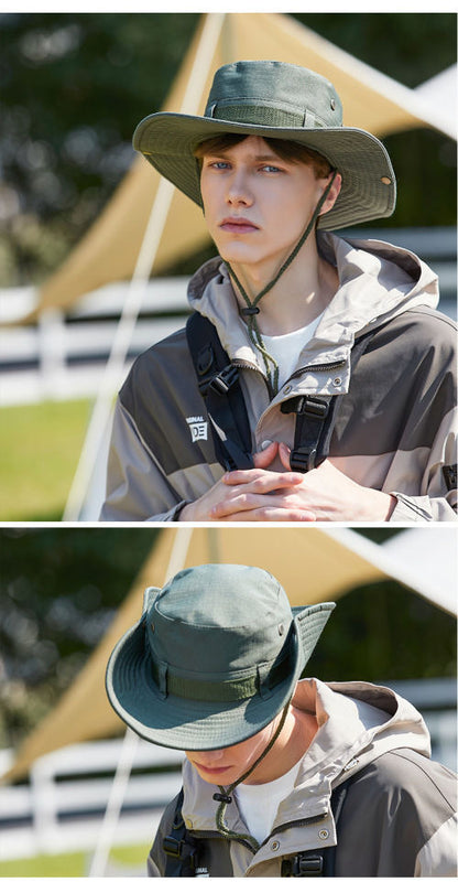 All-Match Western Denim Hat Men's and Women's Outdoor Mountaineering Summer Sun Hat Fishing Sunscreen Fisherman Hat Camping Breathable