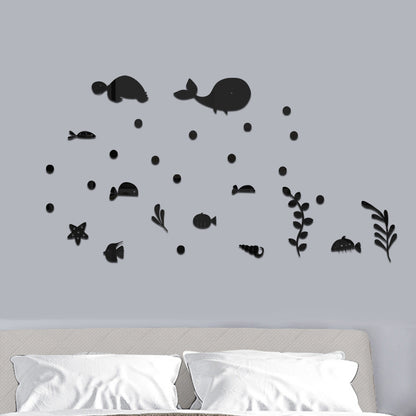JM593 Ocean World cartoon acrylic wall children's room living room layout self-adhesive mirror wall stickers decorations