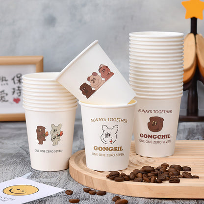 Disposable Thickened Household Food-Grade Paper Cups for Drinking Water, Making Tea, Entertaining Clients, Commercial Use, and Available for Wholesale