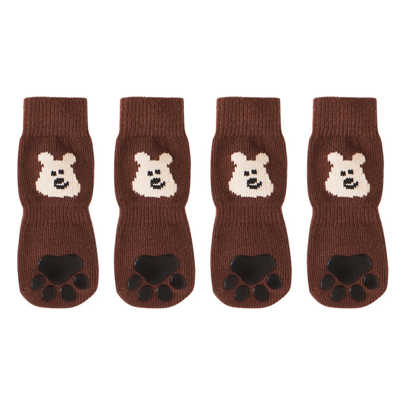 New pet socks, dog socks that stay on when out, cross-border bestseller, non-slip socks for small dogs with double-sided adhesive