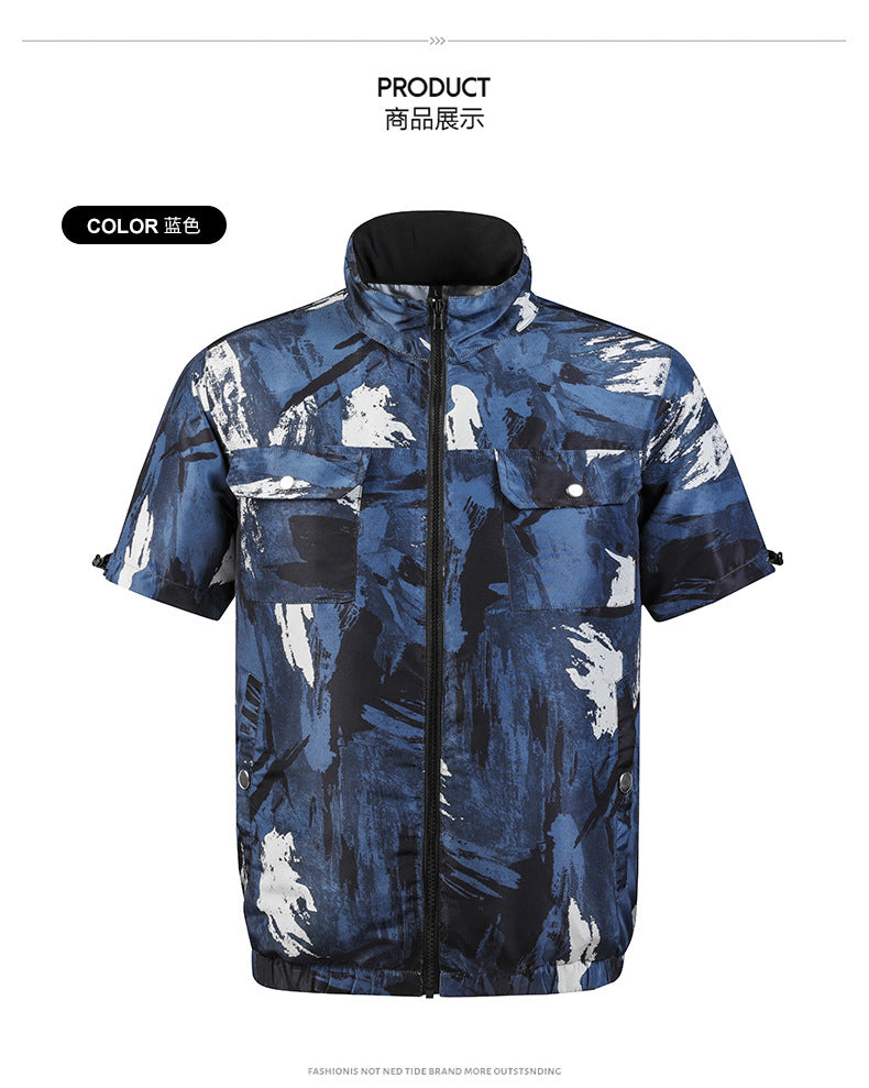 Cross-border Direct Supply Summer Cooling and Heat Prevention Air-conditioning Clothing Clothes with Fan Short-sleeved Vest Outdoor Sunscreen Work Wear