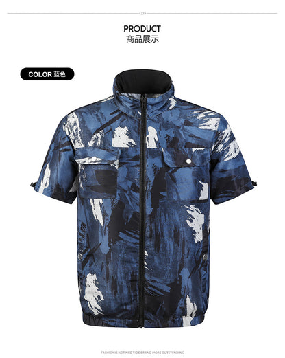 Cross-border Direct Supply Summer Cooling and Heat Prevention Air-conditioning Clothing Clothes with Fan Short-sleeved Vest Outdoor Sunscreen Work Wear