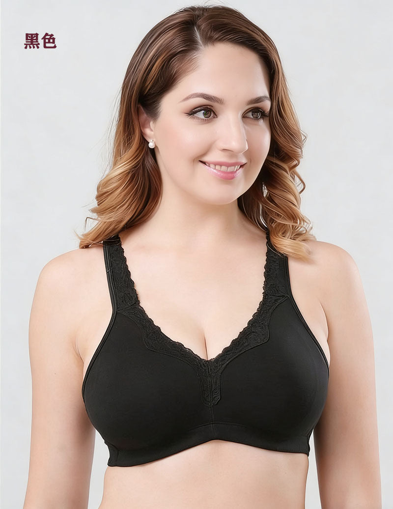 150kg Breathable Full-Cup Lace Trim Comfortable Plus-Size Bra for Large Busts, Makes Bust Look Smaller, Cross-Border European and American Lingerie, g Cup
