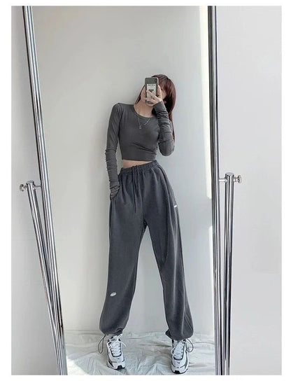 2024 Spring and Summer Thin High Waist American Letter Loose Sports Pants Women's Casual Foot Pants Sweatpants Women's Wholesale
