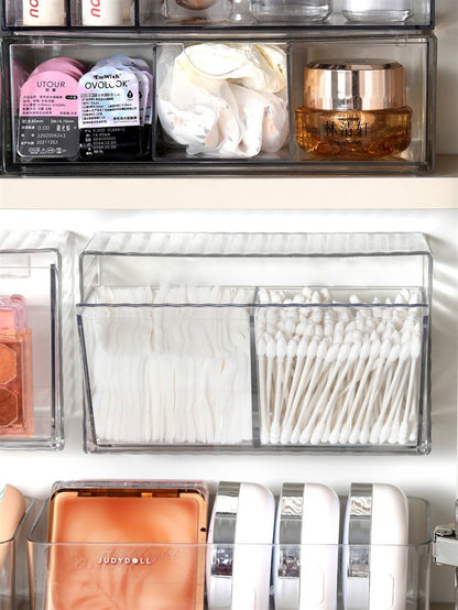 Bathroom Makeup Cotton Wall-Mounted Storage Box Bathroom Cotton Swab Stick Makeup Remover Cotton Dormitory Hair Accessories Storage Rack