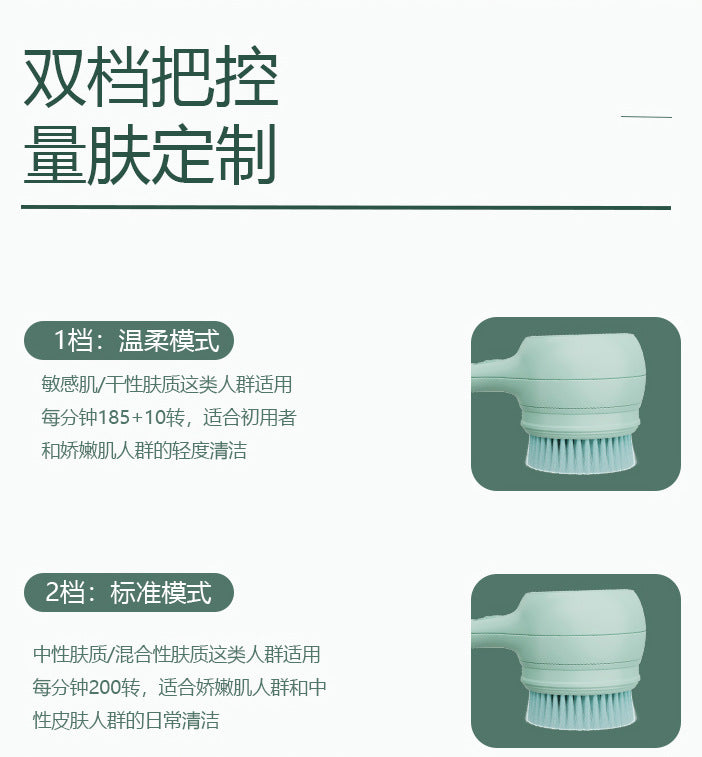 Dual-Handle Electric Bath Scrubber with Five Brush Heads, Spa-Grade Bath Brush, Wireless Electric Bath Brush, Body Cleansing Device