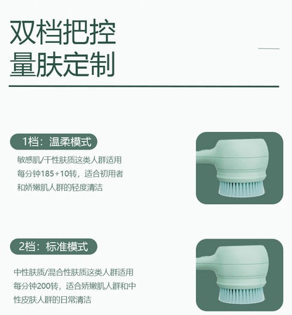 Dual-Handle Electric Bath Scrubber with Five Brush Heads, Spa-Grade Bath Brush, Wireless Electric Bath Brush, Body Cleansing Device