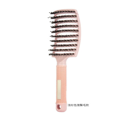Cross-border Hot Pig Mane Big Bend Comb Fluffy Curly Hair Styling Comb Anti-static Hair Comb Home Hair Massage Comb