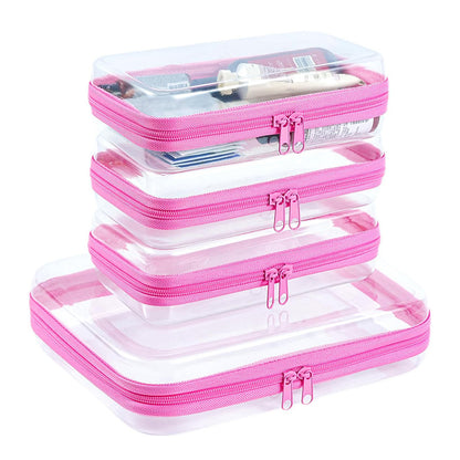 2024 Amazon PET Travel Storage Bag suit Wash Cosmetics Storage Home Zipper Toy Hard Plastic