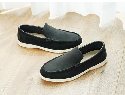 Cross-Border Popular Slip-On Suede Loafers Slip-On Slip-Ons Casual Fashion Beanie Shoes for Men Dropshipping