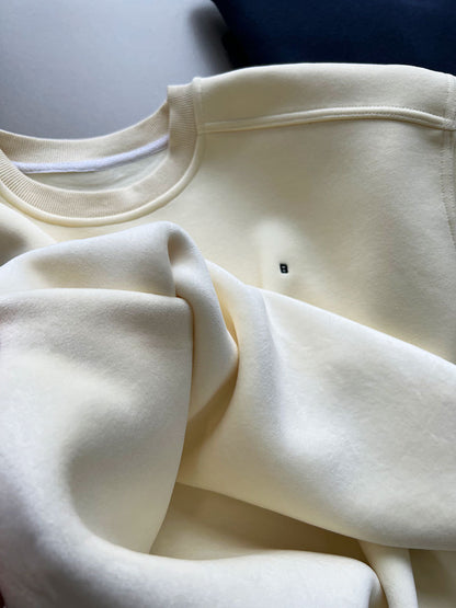 Luxi Simple Profile Loose BF Solid Color Lazy Pullover Sweatshirt Women's ins Letter Embroidered Long-sleeved Top 2267