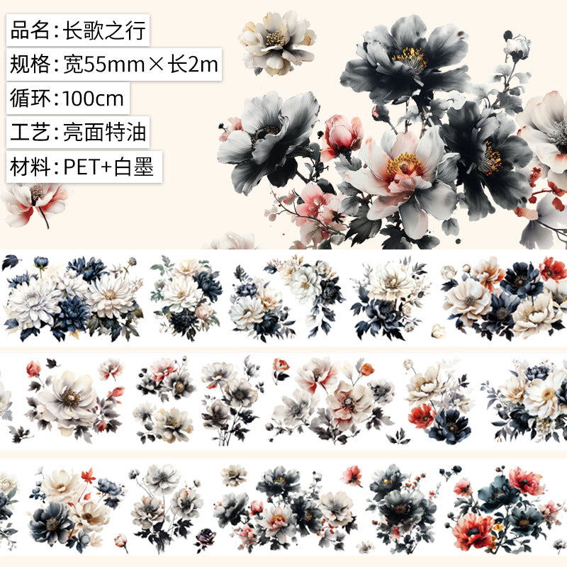 Original hand account tape shell light flower decoration handmade collage diy hand account material wholesale special material pet tape