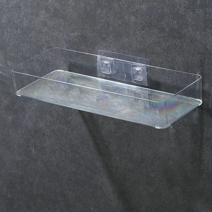 Desktop Wall Hanging Storage Box with Transparent Acrylic Cosmetics Bathroom Stationery Station Kitchen Storage Rack Bedside