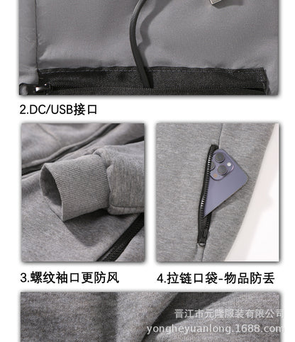Manufacturer's New Smart Heating and Thermal Sweatshirt Outdoor Leisure Four-Control 23-Zone Constant Temperature Charging Heating Jacket