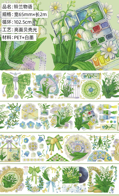New pet Journal tape flower special material autumn letter simple full roll material shell optical flow hemp Journal tape