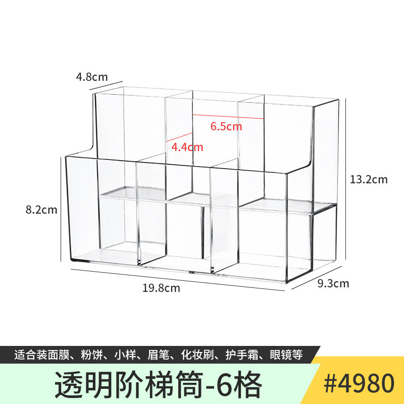 Transparent Storage Box Cosmetics Organizer Desktop Lipstick Makeup Brush Skin Care Product Pen Holder Makeup Box Storage Shelf