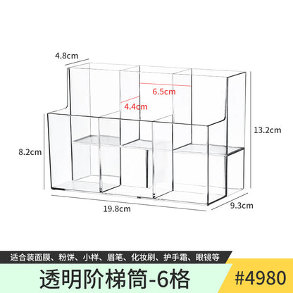 Transparent Storage Box Cosmetics Organizer Desktop Lipstick Makeup Brush Skin Care Product Pen Holder Makeup Box Storage Shelf