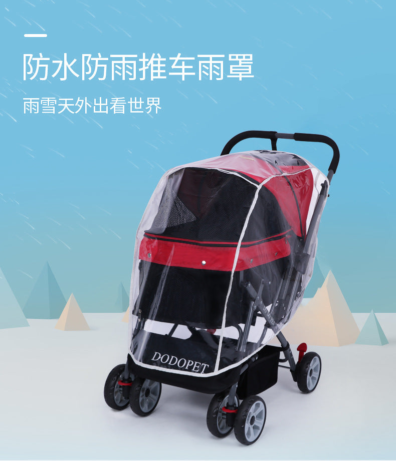 Dodopet Universal Pet Stroller Rain Cover Stroller Raincoat Dog Stroller Rain Cover Warm and Weatherproof