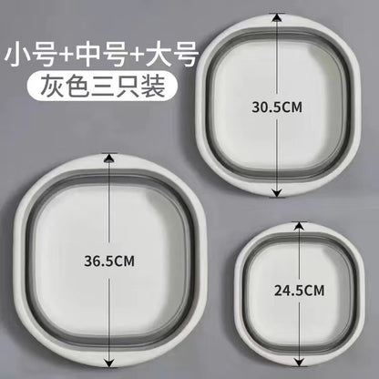 Portable Silicone Foldable Washbasin, Student Dormitory Footbath, Footbath, Multi-Purpose Folding Basin