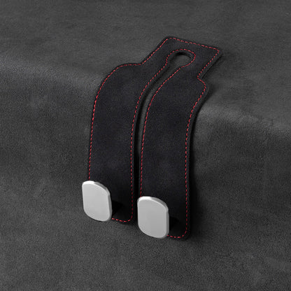 Car rear seat storage small hook turned leather zinc alloy ABS car double hook