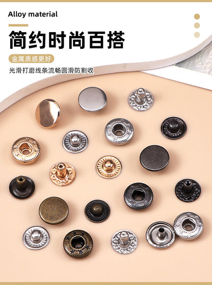 Down jacket button coat metal button frock coat cat coat double stainless steel snap button 655 button