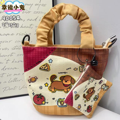 In-Stock New Small Cloth Bag Ins Cute Cartoon Women's Summer Cloth Bag Handbag Casual Tote Bag Upgrade