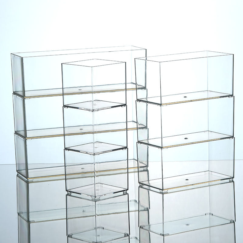 Desktop Storage Box Drawer Built-in Partition Transparent Acrylic Narrow Long Rectangular Cosmetic Workstation Kitchen