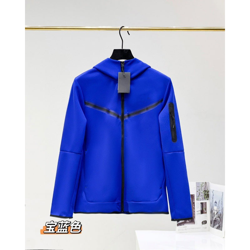 2024 Spring and Autumn Casual Sports Cotton Air Layer Hooded Zipper Cardigan Men's Jacket 490 Coat
